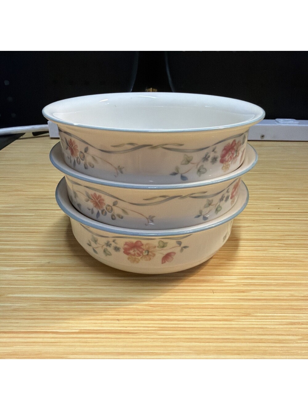 VTG Lot Of 3 Lenox Country Cottage Courtyard Fruit/Cereal/Soup Bowls 5 1/4" USA*